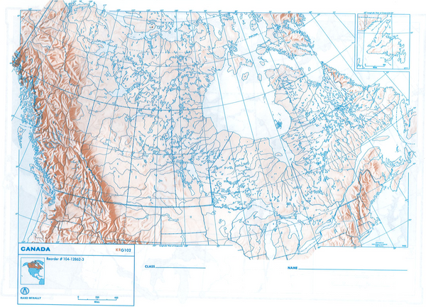 Canada 2 Sided Laminated Ledger Size Map